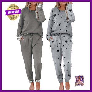 Ultra-Soft Long Sleeve Pajama Set Lounge Wear 2-Piece Sleepwear